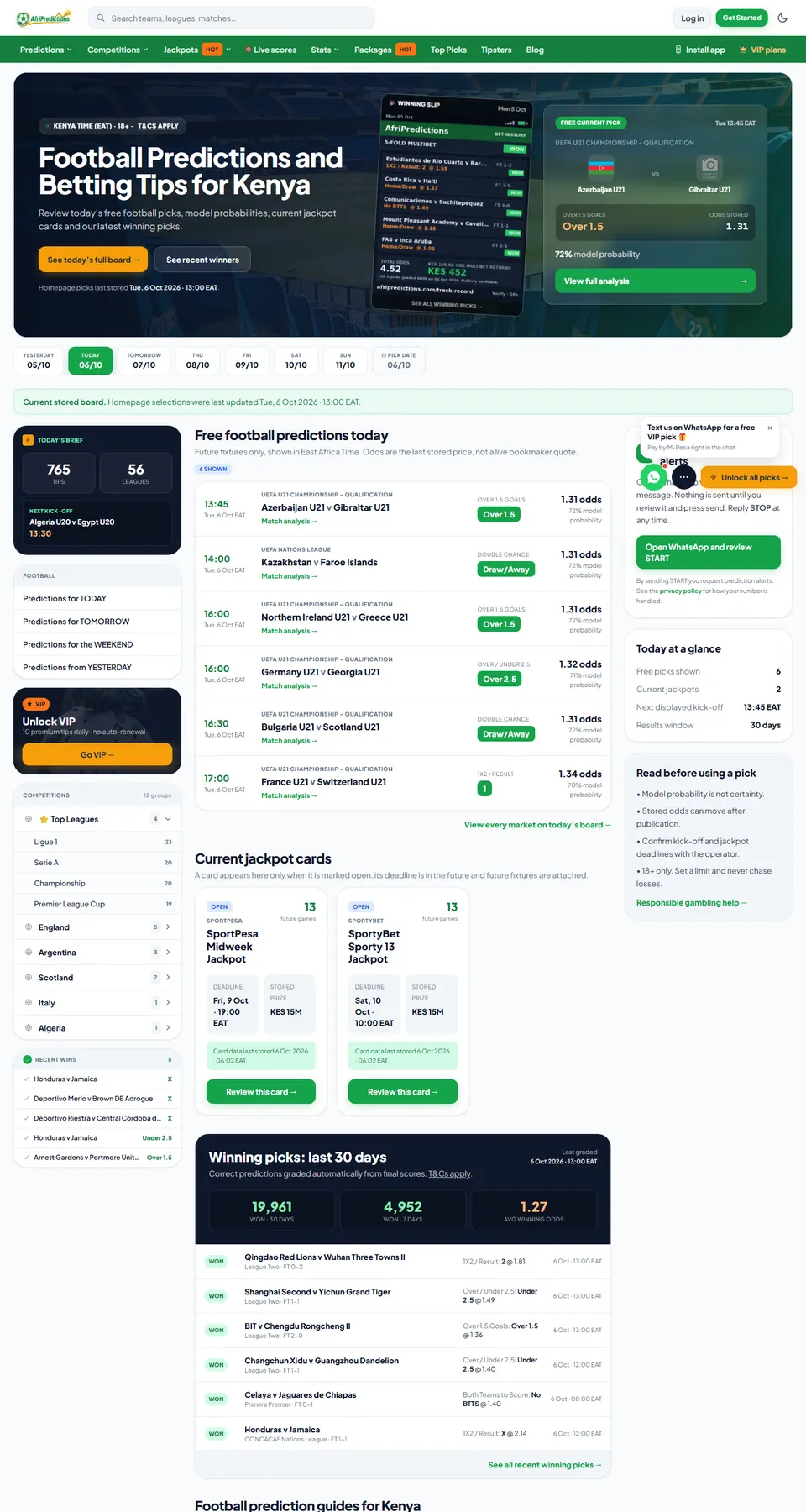 AfriPredictions home page