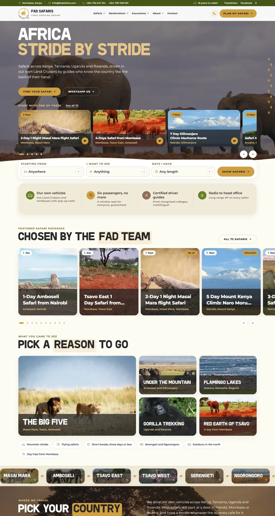 FAD Safaris home page