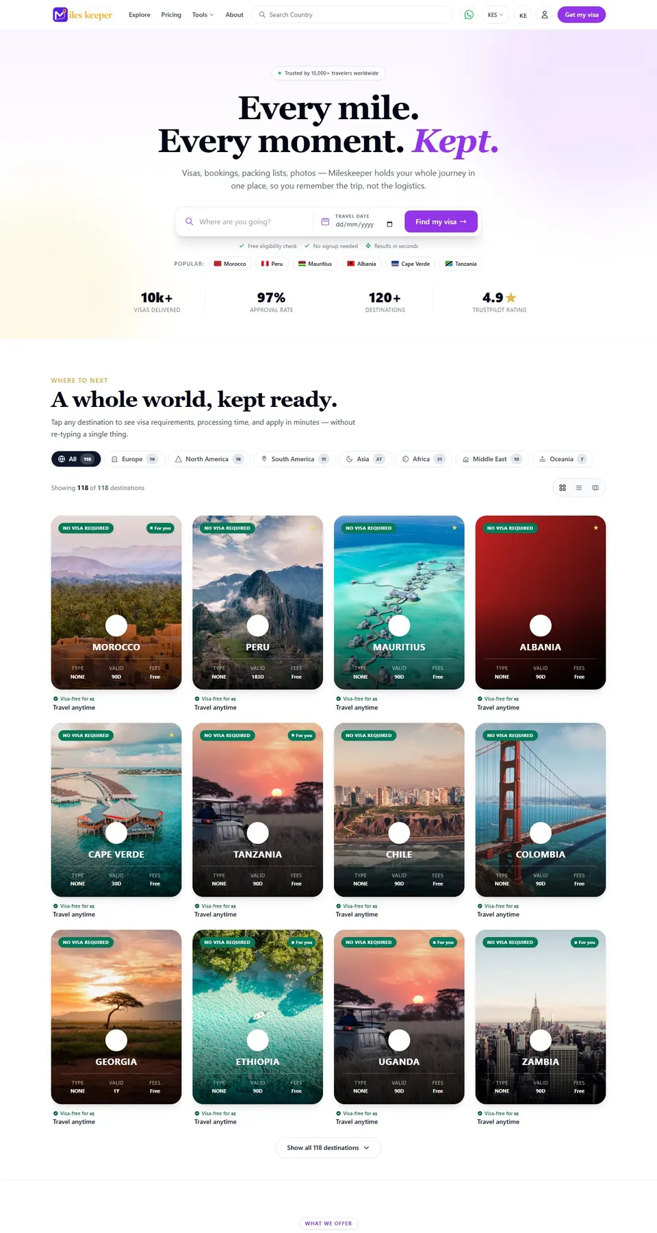 Mileskeeper home page