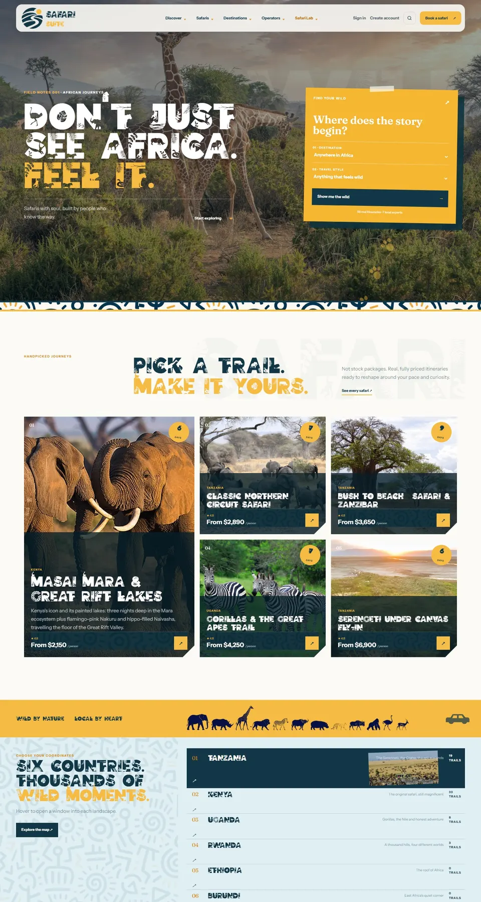 Safari Suite home page