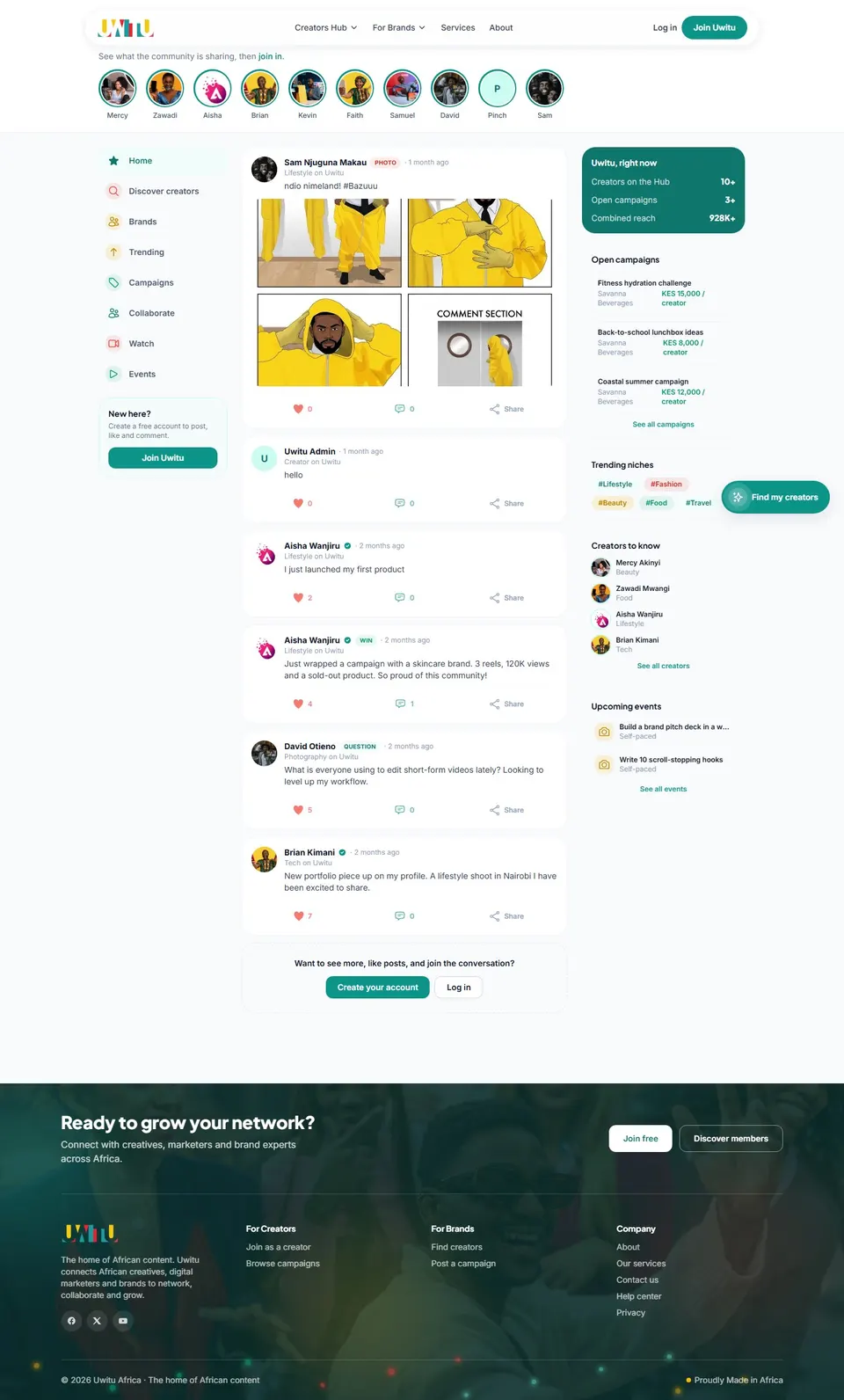Uwitu home page